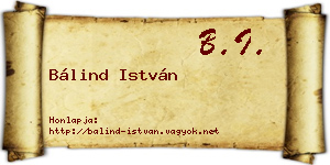 Bálind István névjegykártya