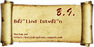 Bálind István névjegykártya